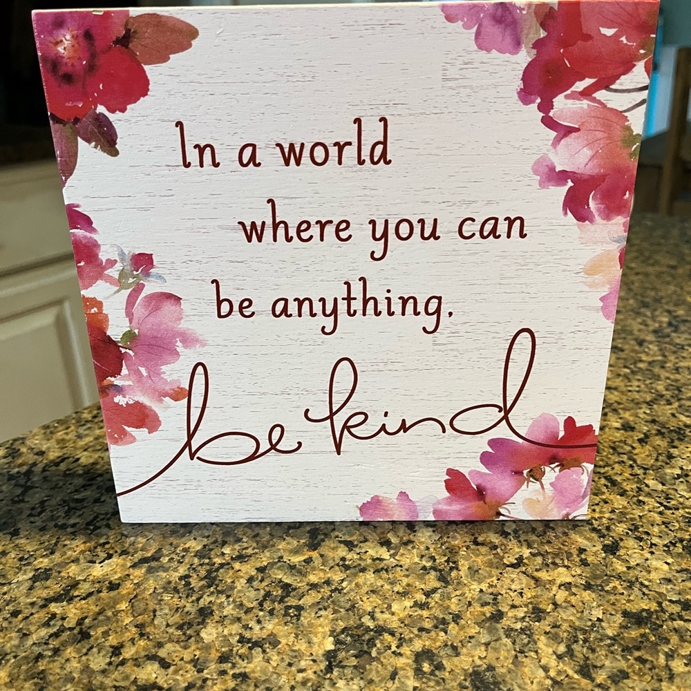 HalImark “In A World Where You Can Be Anything Be Kind” Wall Sign Plaque